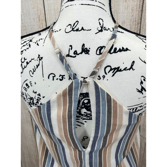Le Lis Cassidy Stripe Halter Neck Dress Size Small Blue Taupe NWT‎ - Picture 8 of 14